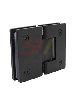 180° Straight Edge Glass To Glass Black Bathroom hinge