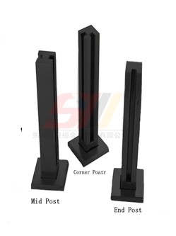 Black Inner Slot Stainless Steel Railings